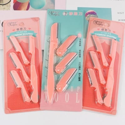 Picture of Tinkle Eyebrow Razor Pack of 4 Foldable Eyebrow Facial Hair Removal, Shaper, and Trimmer - multi