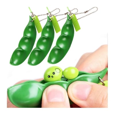 Picture of Edamame Keychain Fidget Toys 1 Pcs - Green