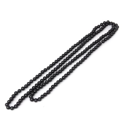 Picture of Fashion Faux Pearl Long Sweater Chain Necklace--black - Black
