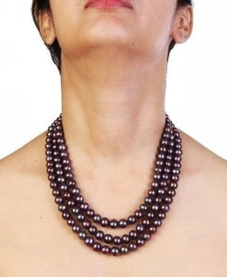 Picture of Fashion Black Pearl Nacklaces 5 Pcs - Black