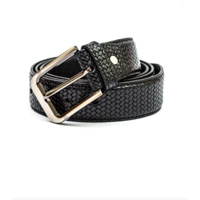 Picture of Black Leather belt for men - Black