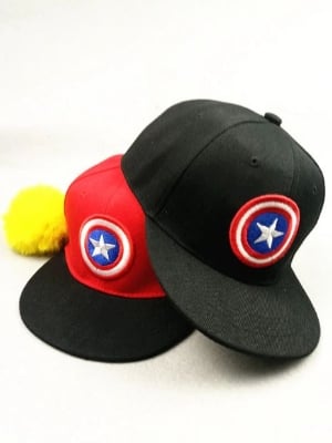 Picture of Captain America Snapback Cap Baseball Hat Marvel - Black