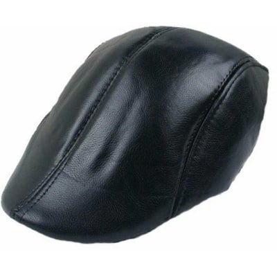 Picture of Mens pu Leather Golf cap - Black