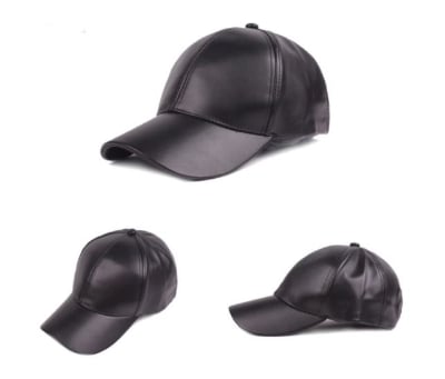 Picture of Women's Baseball Leather Hat - Black