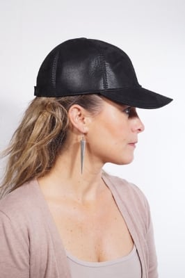 Picture of Men & Women Leather and Fur Hats Cap - Black
