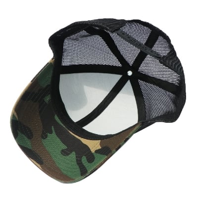 Picture of Print Half Net Curved Cotton Cap - Black, 