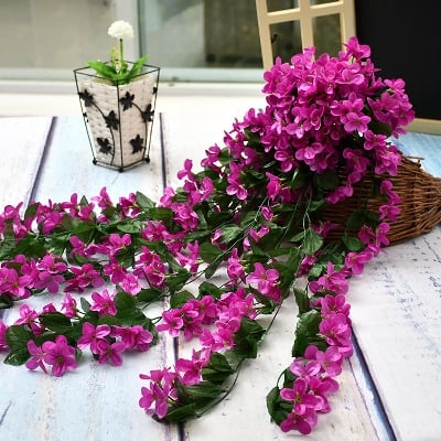 Picture of Artificial Flower Decoration Simulation Valentine's Day wedding Wall Hanging Basket Flower Orchid Silk fake Flower