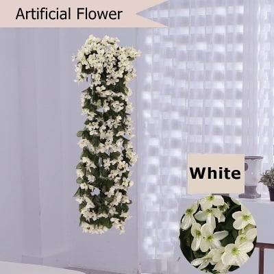 Picture of Artificial Flower Decoration Simulation Valentine's Day wedding Wall Hanging Basket Flower Orchid Silk fake Flower - White