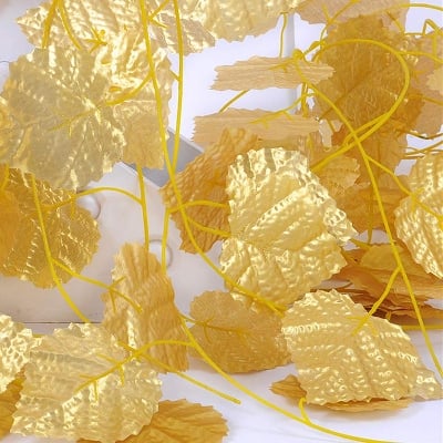 Picture of Artificial Plant Creeper Gold Leaves Party Home Decora DIY Hanging - Gold
