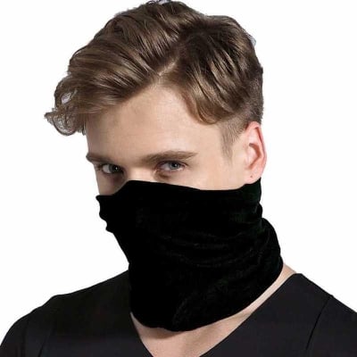 Picture of Fashionable Black Solid Bandana For Man - Black