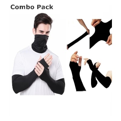 Picture of Combo Pack Fashionable Bandana & Hand Gloves - Black