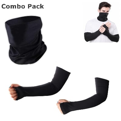 Picture of Combo Pack Man & Women Half Face Bandana And Hand Gloves - Black