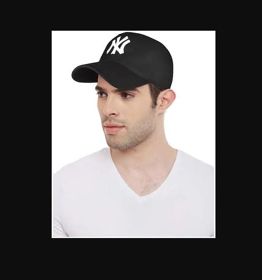 Picture of Black And White Stylish Cotton Cap For Men - Cap For Men - Black