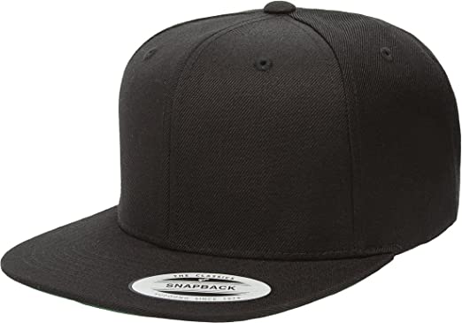 Picture of Napback Snap Back Blank Hat Baseball Cap - Black