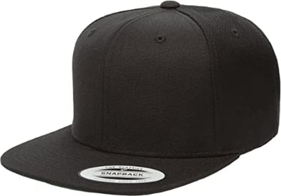 Picture of Napback Snap Back Blank Hat Baseball Cap - Black