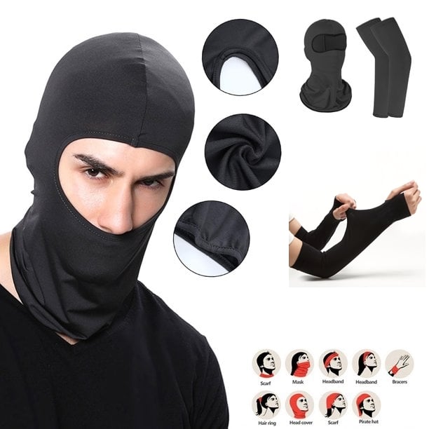 Picture of Outdoor sports Arm Sleeves and Face Balaclava For Men - Black
