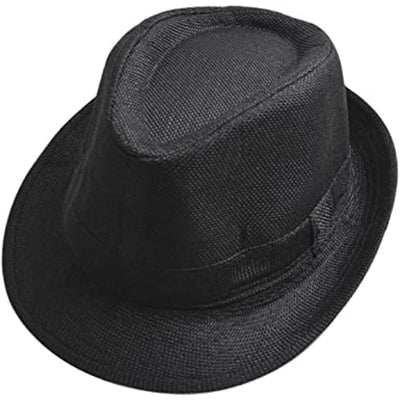 Picture of New Spring Summer Retro Men's Hats Fedoras Top Jazz Plaid Hat Adult Bowler Caps Classic Version Chapeau Hats - Black