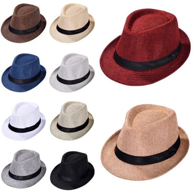 Picture of Fedoras Top Jazz Plaid Hat Adult Bowler Caps Classic Version Chapeau Hats