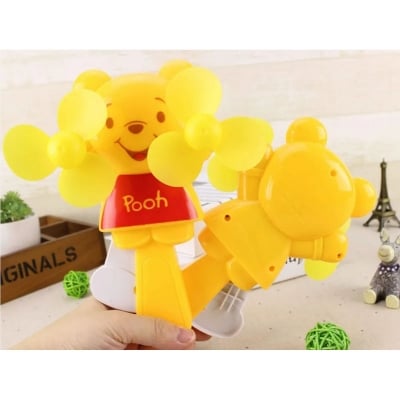Picture of 1PC Pooh Portable Manual Hand Crank Mini Fan Without Battery 
