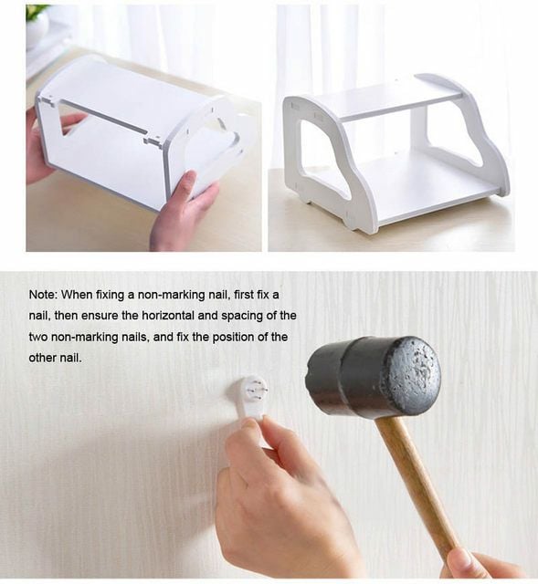 Picture of Wall Mount Wi-Fi Router Storage Paraphernalia Holder Set Top Box Stand