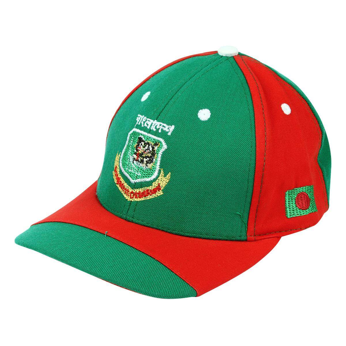 Picture of Red And Green Embroidery Bangladesh Cricket Team Curved Visor Cap