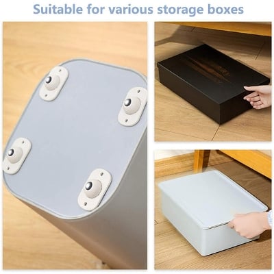 Picture of 360 Degree Rotation Sticky Pulley for Bins Bottom Storage Box Furniture Trash
