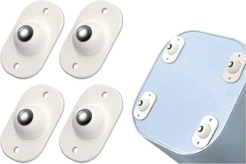 Picture of 4 pcs Self-Adhesive 360° Rotating Paste Pulley Wheels for Under Bed Storage