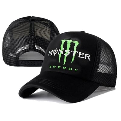 Picture of Monster Black Foam Half Net Fashionable Styles Cap For Men - Black