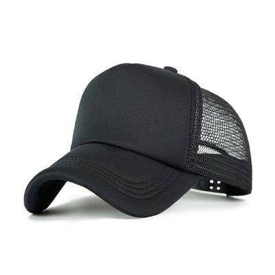 Picture of Black Foam Half Net Fashionable Styles Cap For Men - Black