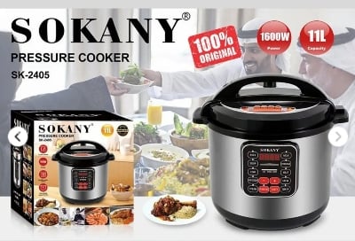 Picture of 11 Liter Sokany 1600 WATT Electric Pressure Cooker SK-2405 Multicolor