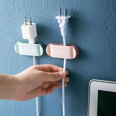 Picture of Hread Storage Hooks Desktop Wire Holder Rack Wall Shelf Kitchen Wall Hook