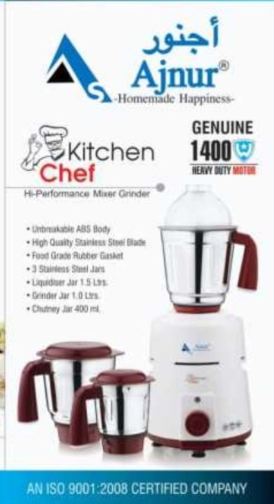 Picture of Ajnur Kitchen Chef 1400 WATT Blender Plus Mixer Grinder 