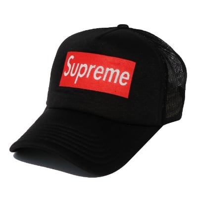Picture of Supreme Net Black Foam Half Net Fashionable Styles Cap For Men - Black