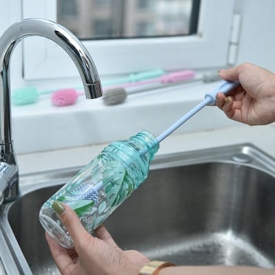 Picture of 1 Piece Of 360-degree Long-handled Silicone Baby Bottle Brush,