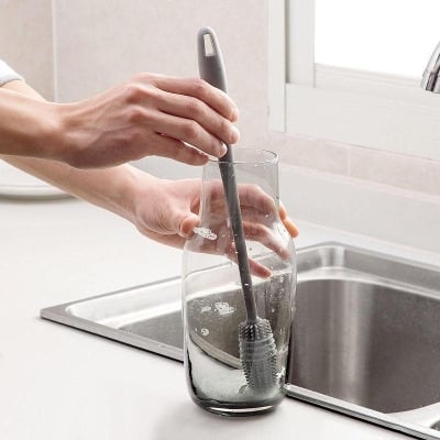 Picture of Silicone Bottle Cleaning Brush BPA Free Flexibility Accessory Baby Bottles Flask Silicone Bottle Cleaner Cup Brush