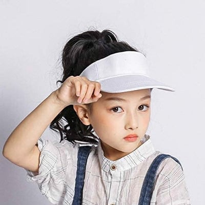 Picture of Long Bill Sun Visor Cap And Hat - White