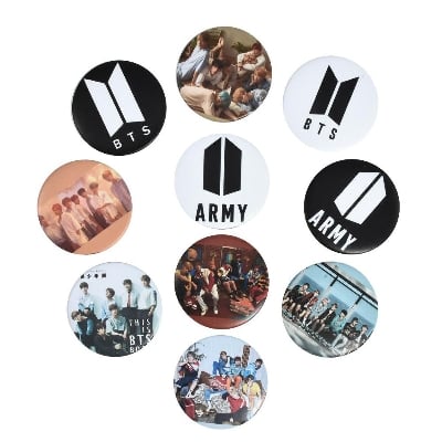 Picture of 3pcs BTS Bangtan Brooch Pin For Clothes Backpack Decoration 8 Pcs