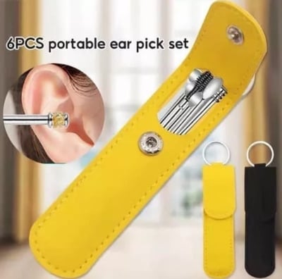Picture of Ear Cleaner Spoon Curette Spiral Ear Clean Tool Set 6 PCS - Ears