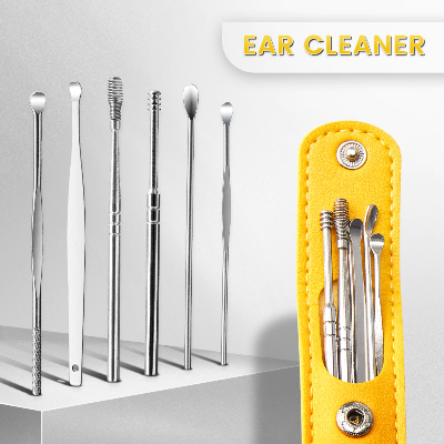 Picture of 6PCS Ear Pick Set Portable Ear Cleaner Set Stainless Steel Earpick Ear Wax Curette Remover - Ears