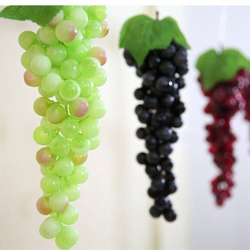 Picture of Best Artificial Large Bunch Black Grapes Decorative Plastic Fruit