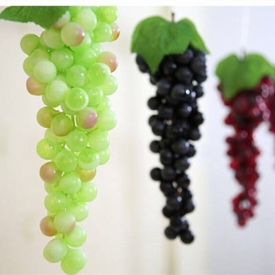 Picture of Best Artificial Large Bunch Black Grapes Decorative Plastic Fruit