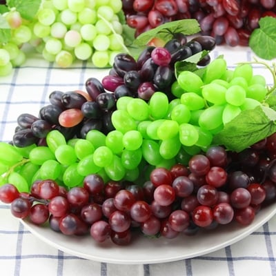 Picture of Best Artificial Large Bunch Black Grapes Decorative Plastic Fruit