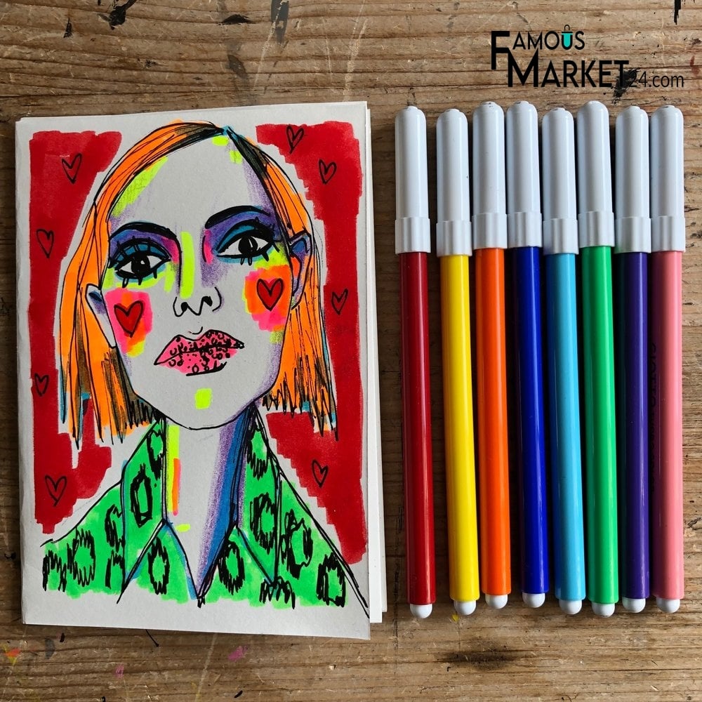 Picture of Temple Plastic Color Sketch Pens, For Colouring