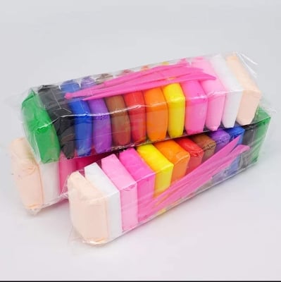 Picture of Kadeaux Colourful Non-Toxic Ultra Light Modeling Bouncing Air Dry Clay Colors Set with Tools Pack of 12 pcs (1 Piece Each Color)v
