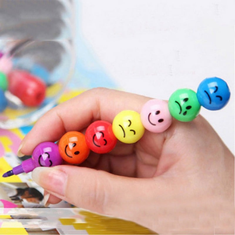 Picture of (3pcs)rainbow scoops vanilla scented stacking erasable crayons.
