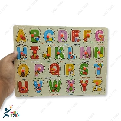 Picture of ABC Puzzle Digital Wooden Toys Early Learning Jigsaw Letter Alphabet Number Puzzle Preschool Educational Baby
