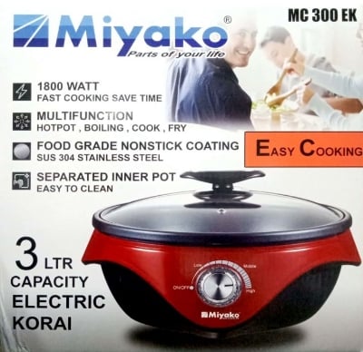 Picture of Miyako 3 Liter Electric Curry Cooker MC-300 EK | Miyako Electric Korai | Miyako Electric Multifunction Cooker | 1800 Watt Multicolor