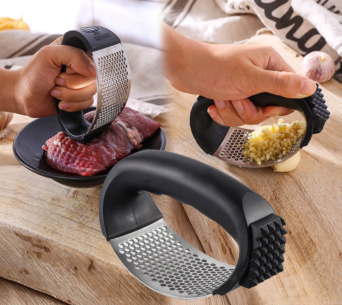 Picture of Garlic Presses & Household Manual Garlic Press Device Kitchen Press