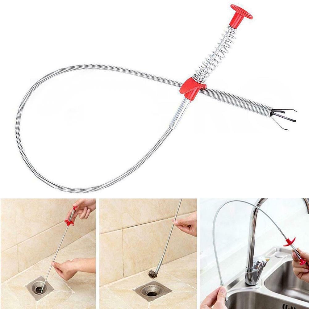 Picture of Sink Drain Dredge Pipeline Stick Hook Chain Kitchen Bathroom Hair Cleaning Tool Spring Dredging