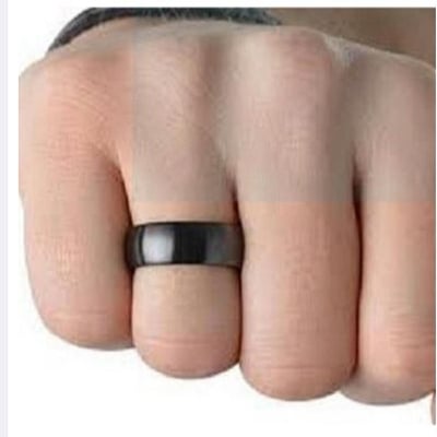 Picture of Polished Men Finger Ring Made in Germany - Black